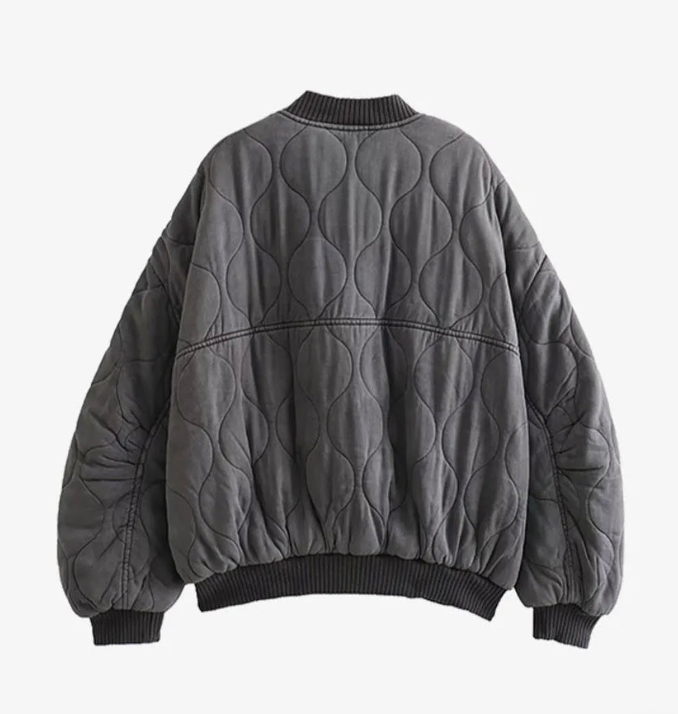 Women’s Quilted Oversized Bomber Jacket | Lightweight