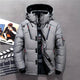 Men’s Puffer Jacket | Hooded Parka with Zipper Pockets