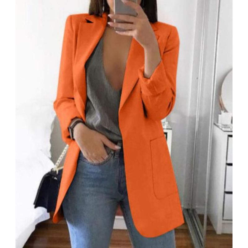 Women’s Fitted Open Front Blazer | Long Sleeve