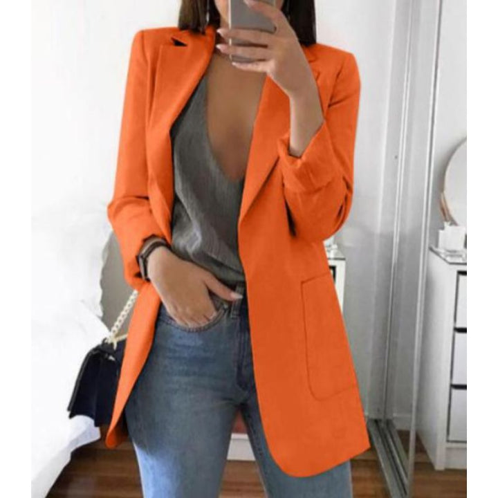Women’s Fitted Open Front Blazer | Long Sleeve