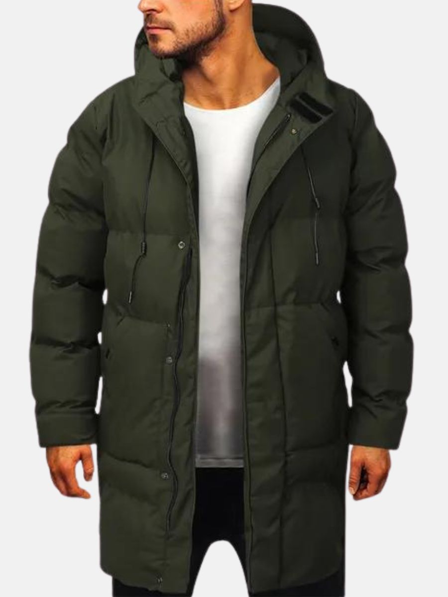 Men’s Hooded Puffer Coat | Long Fit