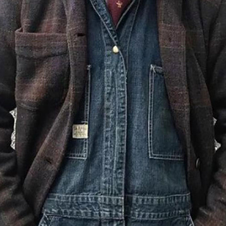 Giuliano - Men's Vintage Plaid Lapel Relaxed Jacket