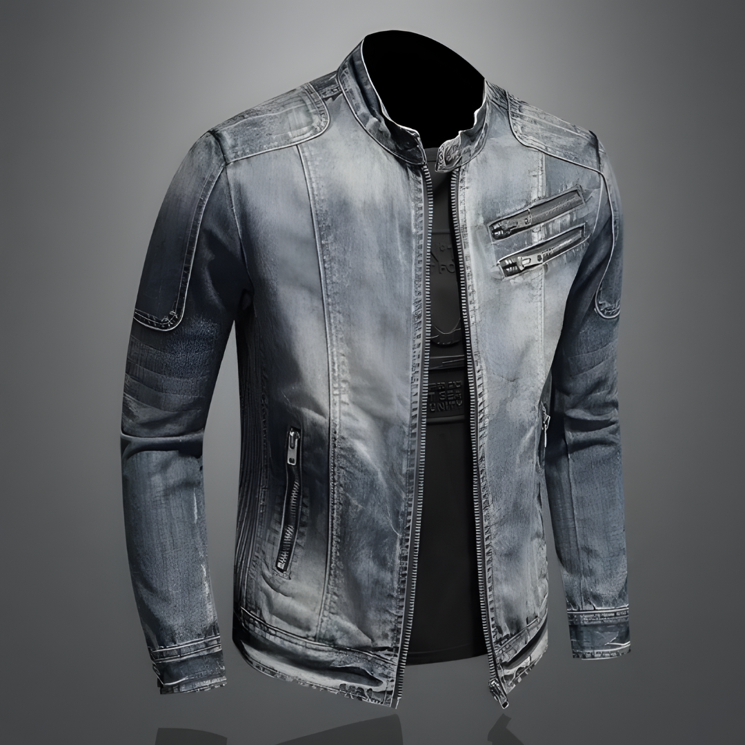 Robert - Men's denim jacket with double chest pockets