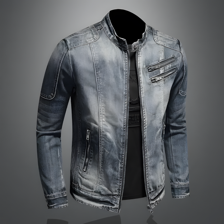 Robert - Men's denim jacket with double chest pockets