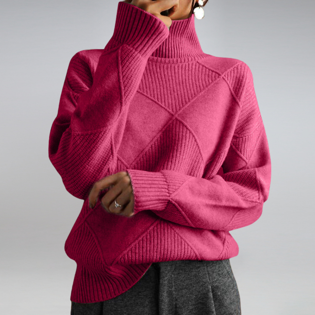 Women’s Diamond Knit Sweater | Long Sleeve