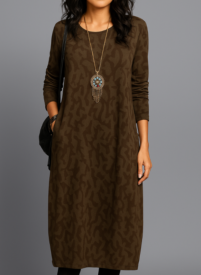 Women’s Long Sleeve Casual Dress | Midi