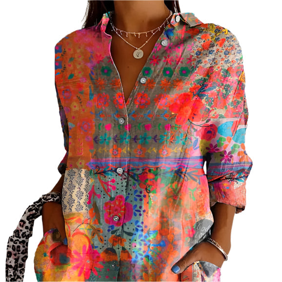 Women’s Floral Oversized Blouse | Button Down
