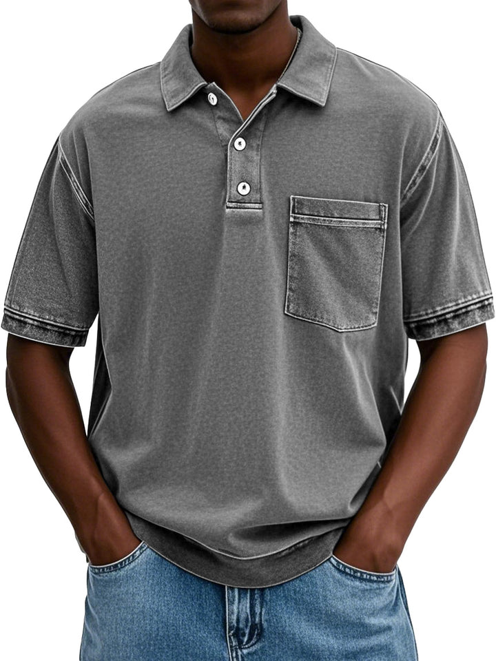 Men’s Washed Polo Shirt | Chest Pocket