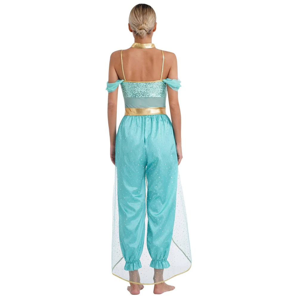 Women’s Princess Halloween Costume Jumpsuit | Off-Shoulder Harem Pants