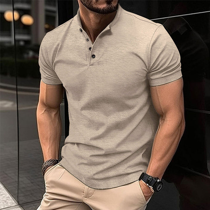 Elliot - Men's Solid Color Button Henley Neck Sports Polo Shirt