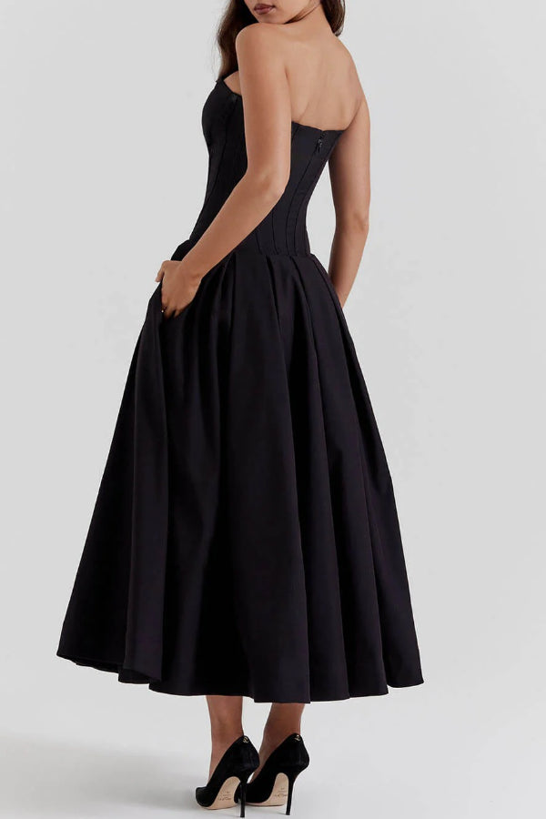 Women’s Corset Pleated Dress | Midi
