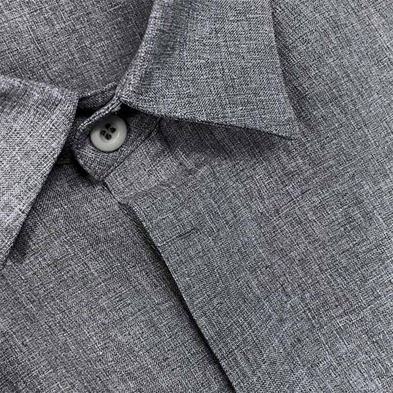 Felix - Men's Solid Color Lapel Short Sleeve Cotton Linen Shirt