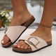 Women’s Slip-On Buckle Sandals | Flat