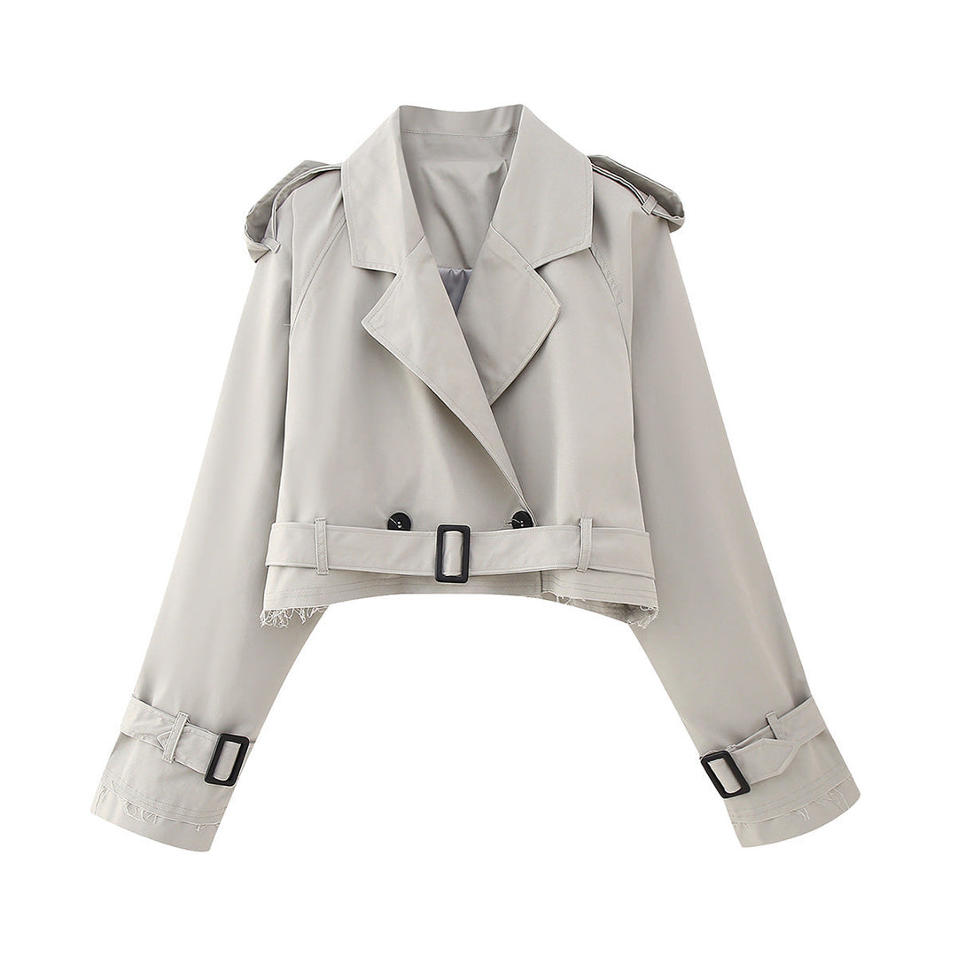 Women’s Cropped Trench Coat | Belted Cuffs