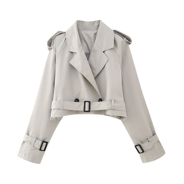 Women’s Cropped Trench Coat | Belted Cuffs