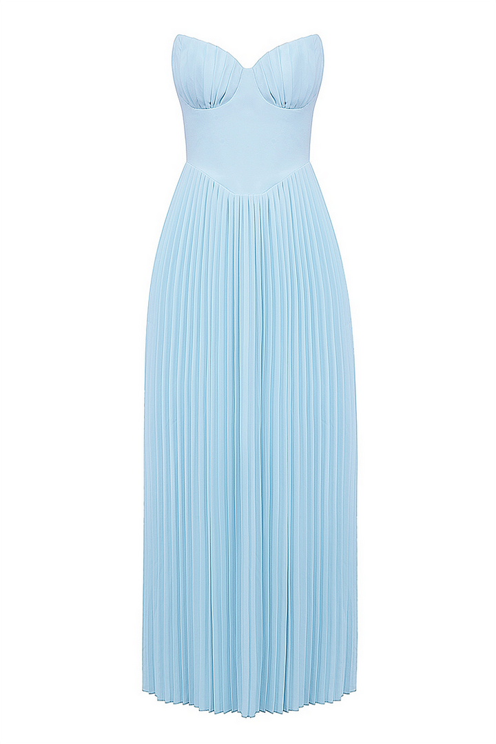 Women’s Strapless Pleated Dress | Maxi