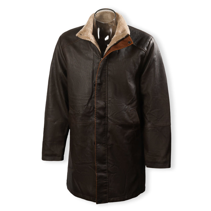 Erick - Men's Retro Double Collar Leather Coat