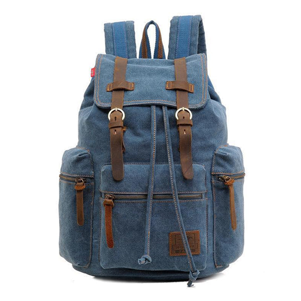 Maximo- Retro Canvas Multi-compartment Flap Backpack