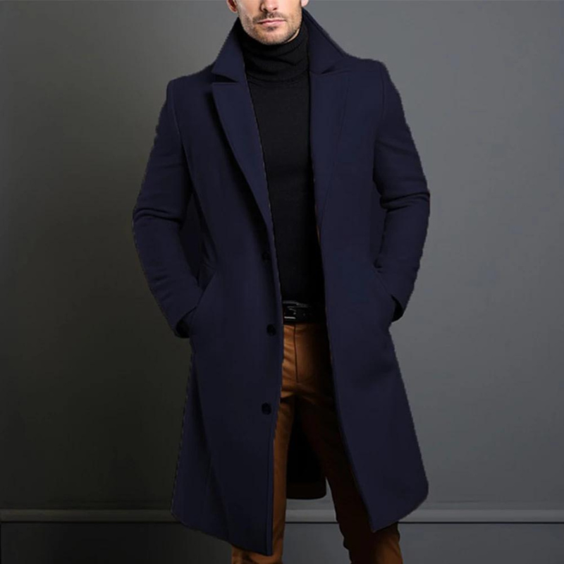 Caleb - Men's Stylish and Comfortable Long Winter Coat in Wool