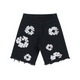 Men’s Floral Denim Shorts | Raw Hem