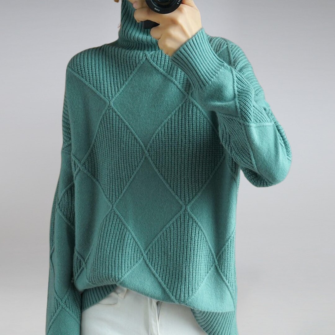 Women’s Diamond Knit Sweater | Long Sleeve
