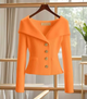 Women’s Fitted Button Cardigan | Off Shoulder