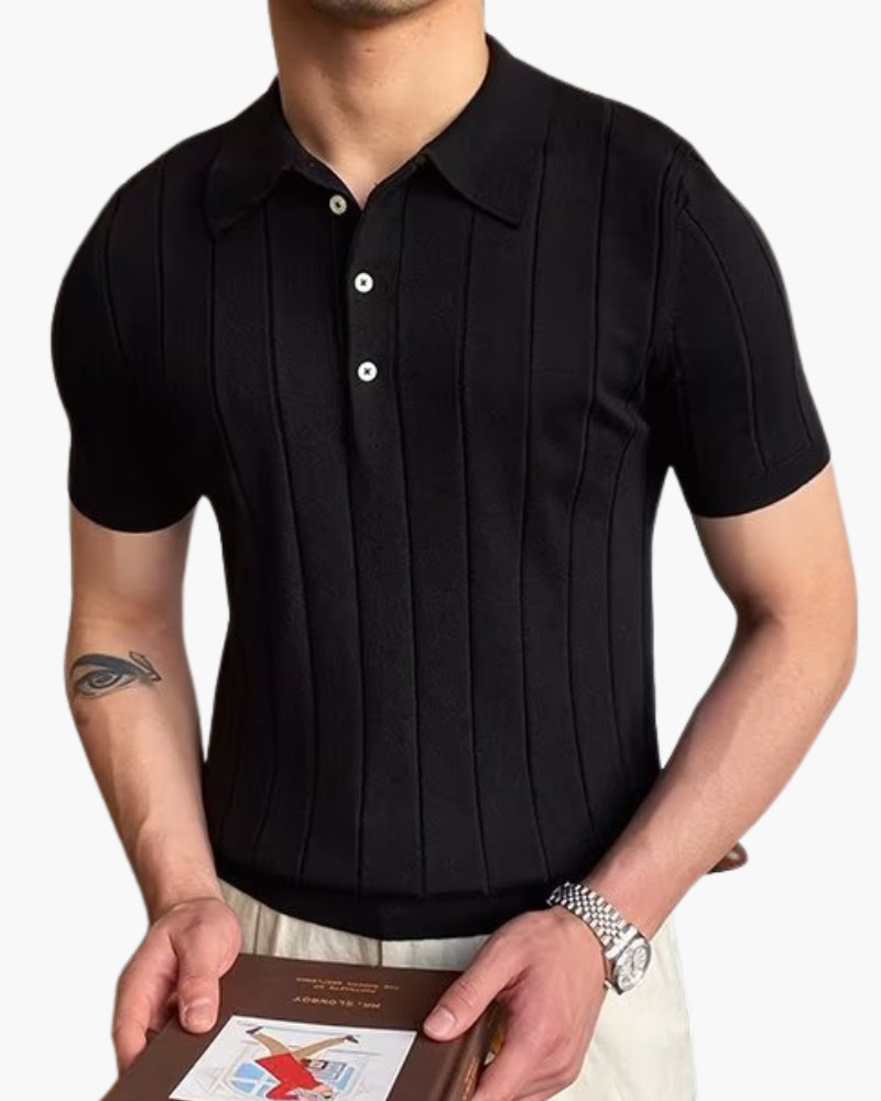 Men’s Knitted Polo Shirt | Short Sleeve