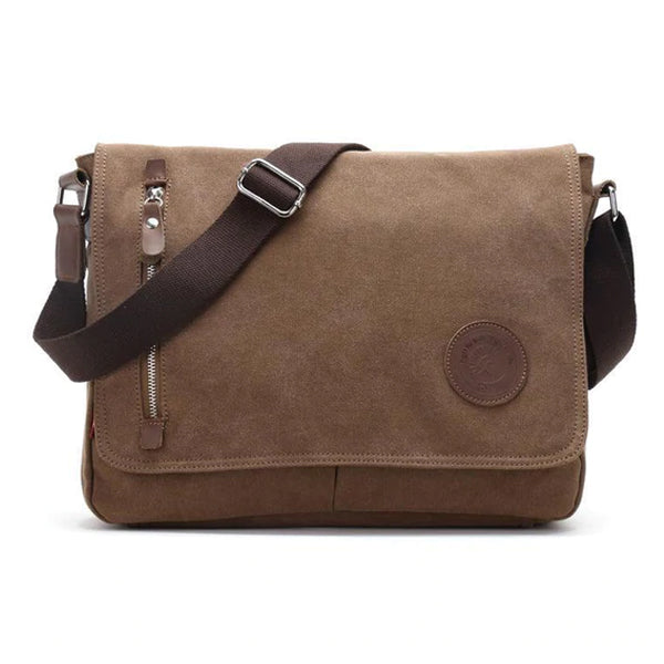 Lamont - Casual diagonal zip pocket canvas bag