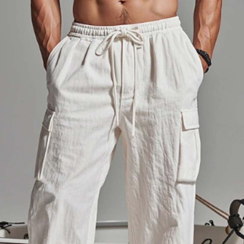 Ryan - Casual linen elastic waist pants