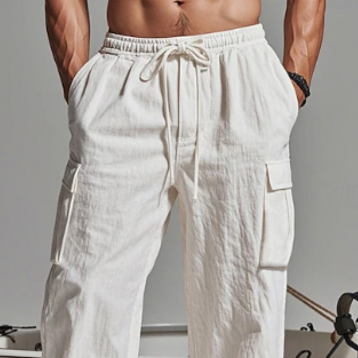 Ryan - Casual linen elastic waist pants