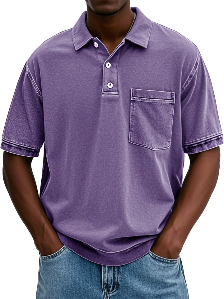 Men’s Washed Polo Shirt | Chest Pocket