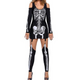 Women’s Skeleton Halloween Costume Set | Off-Shoulder Bone Print