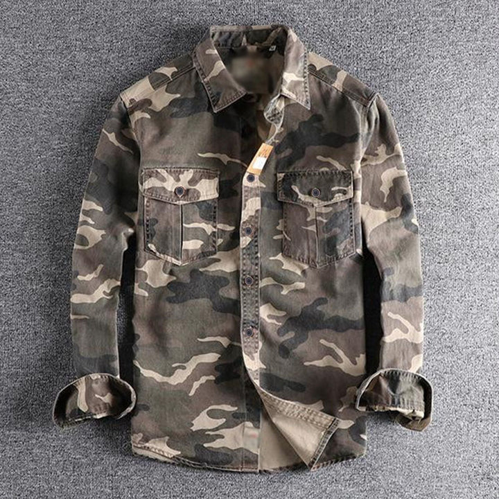Sawyer - Washed camo cargo shirt