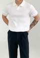 Ribbed Short Sleeve T-Shirt | Breathable Polo Style