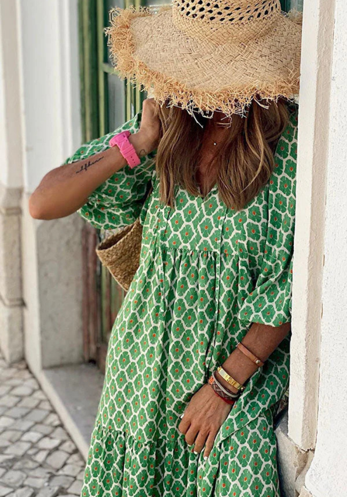 Noemi | Women’s Summer Puff Sleeve Dress | Midi