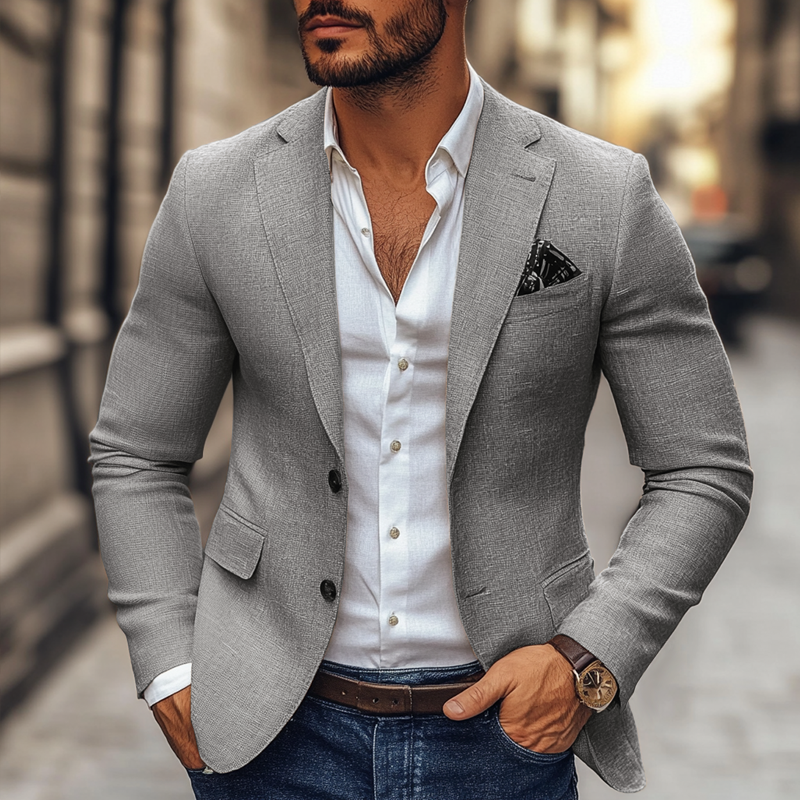 Landon - Casual blazer with notch lapel and two buttons for men