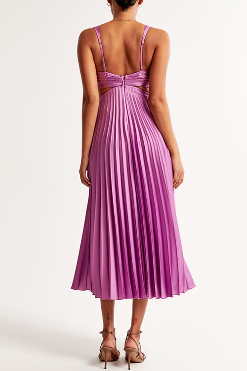 Women’s Pleated Cutout Dress | Midi