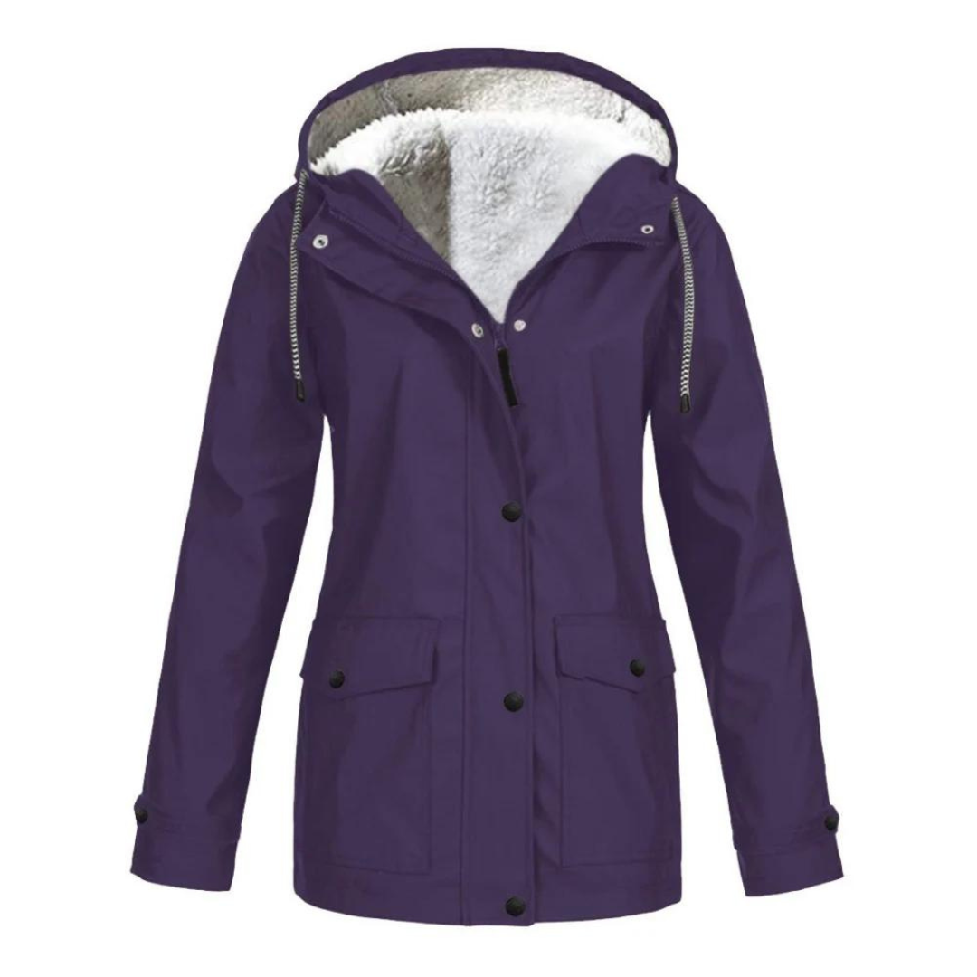 Women’s Fleece-Lined Waterproof Raincoat | Hooded