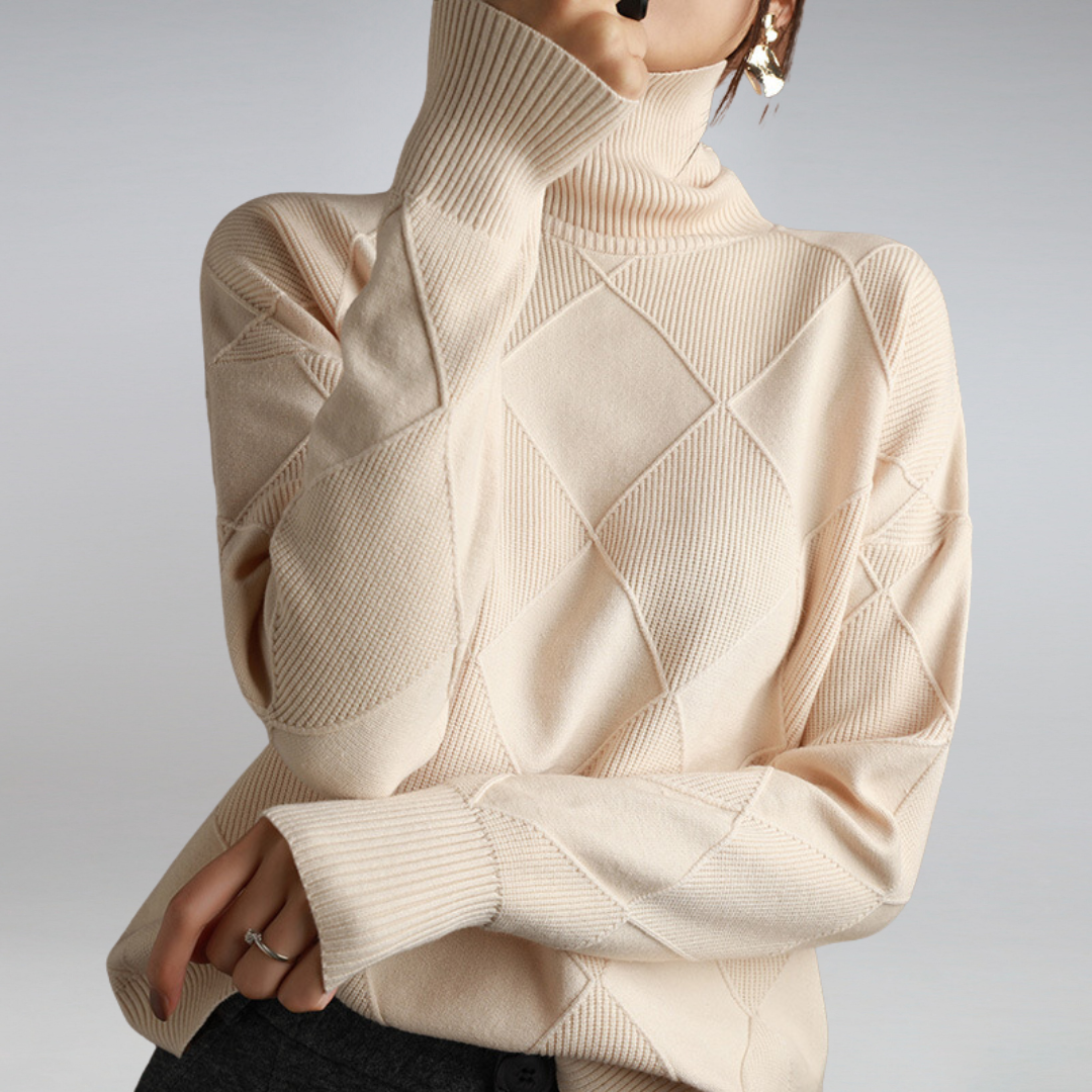 Women’s Diamond Knit Sweater | Long Sleeve