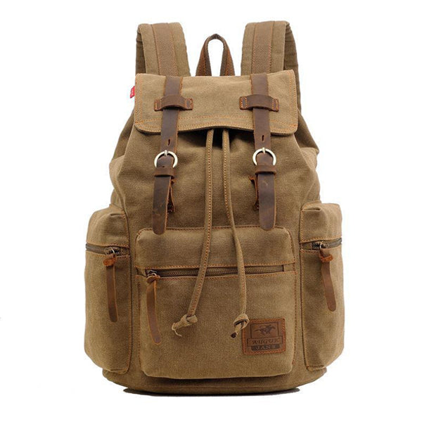 Maximo- Retro Canvas Multi-compartment Flap Backpack