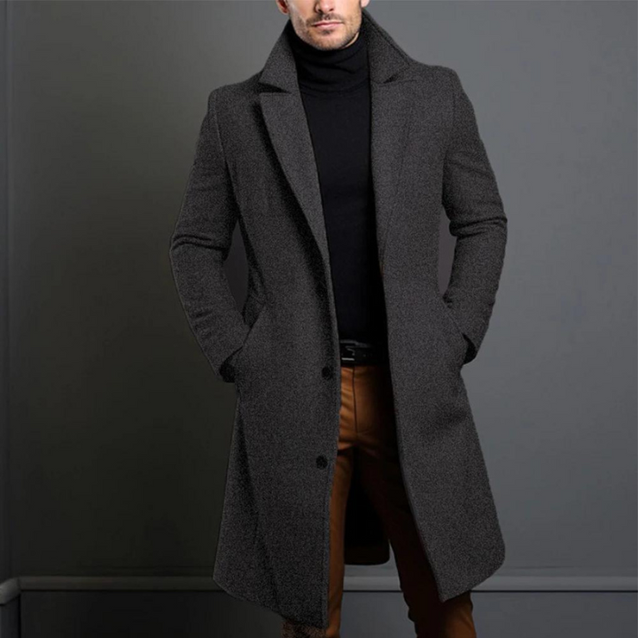 Caleb - Men's Stylish and Comfortable Long Winter Coat in Wool