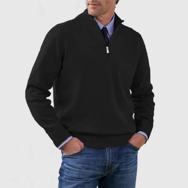 Men’s Quarter Zip Knit Jumper | Stand Collar