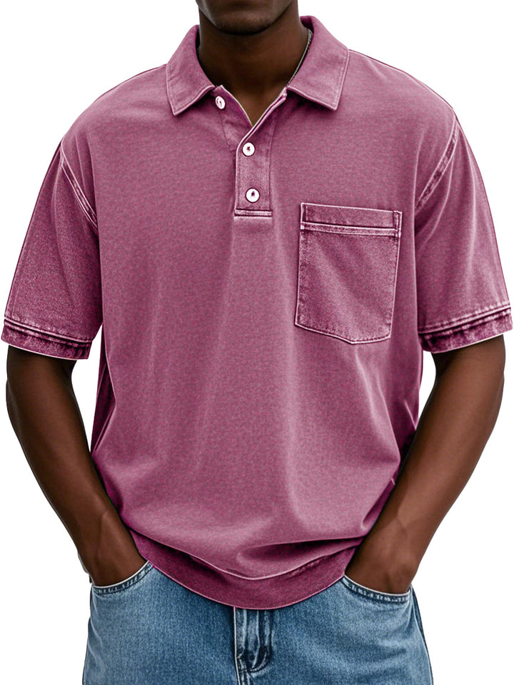 Men’s Washed Polo Shirt | Chest Pocket