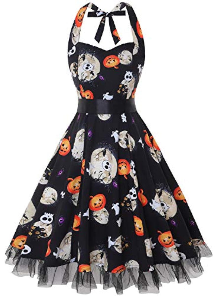 Women’s Halloween Dress | Cartoon Print Midi
