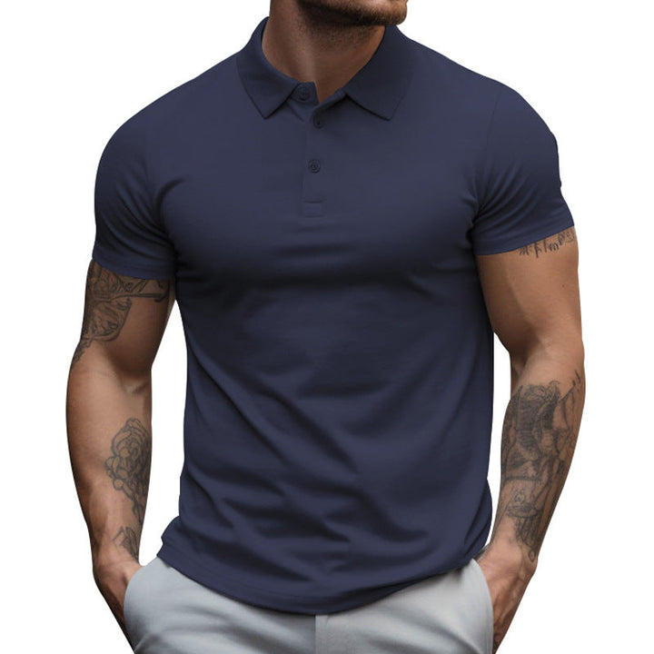 Miles - Men's Solid Slim Fit Short Sleeve Casual Polo Shirt