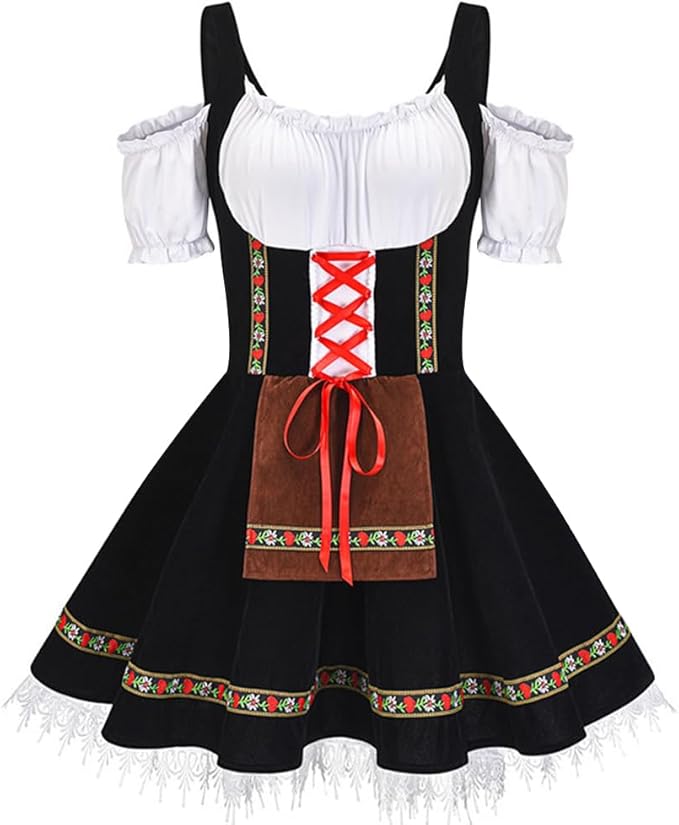 Women’s Oktoberfest Costume | Plus Size Puff Sleeve Mini Dress