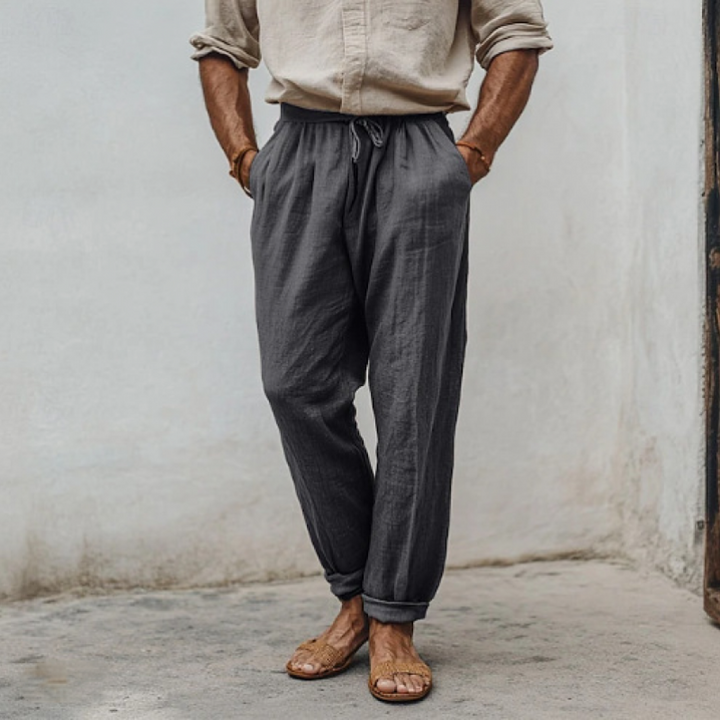 Nathan - Casual linen loose cuff pants