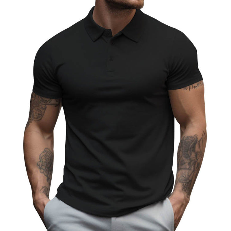 Miles - Men's Solid Slim Fit Short Sleeve Casual Polo Shirt
