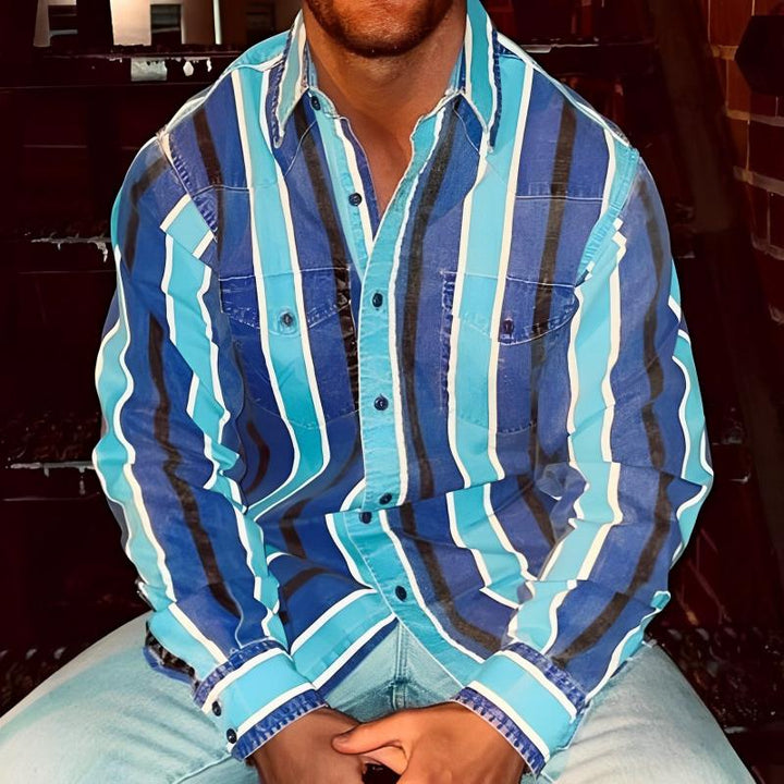 Wesley - Retro striped long sleeve shirt