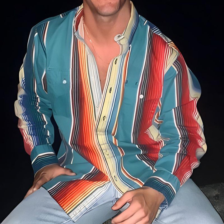 Wesley - Retro striped long sleeve shirt
